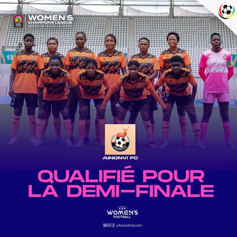 Aïnonvi FC se qualifie pour les demi-finales de la ligue des champions féminine de la Zone Ouest B