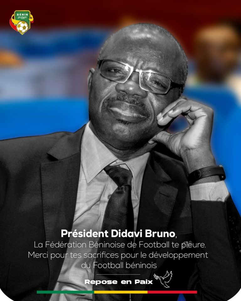 Message de condoléances : M. Bruno DIDAVI